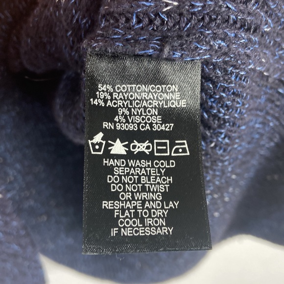 NIC+ZOE Blue Marled Turtleneck Sweater S - Picture 6 of 7